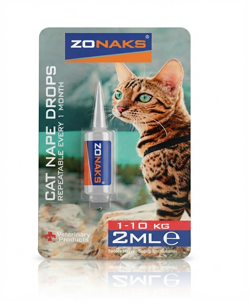 Zonaks Cat Nape Drops 1-10 kg 2 ml Kedi Ense Damlası